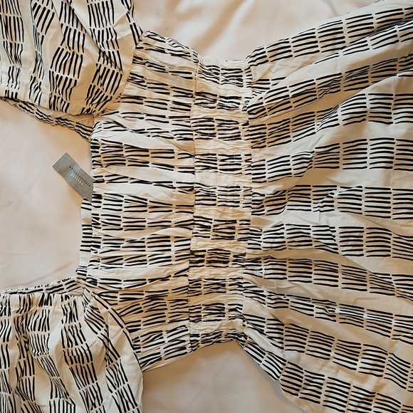 Anthropologie Maeve Puff Short Sleeve Square-Neck Smocked Midi Dress Whi… - Picture 6 of 8